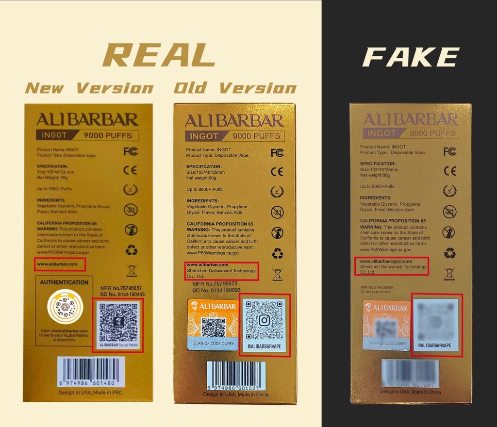 Alibarbar Vape Real vs Fake