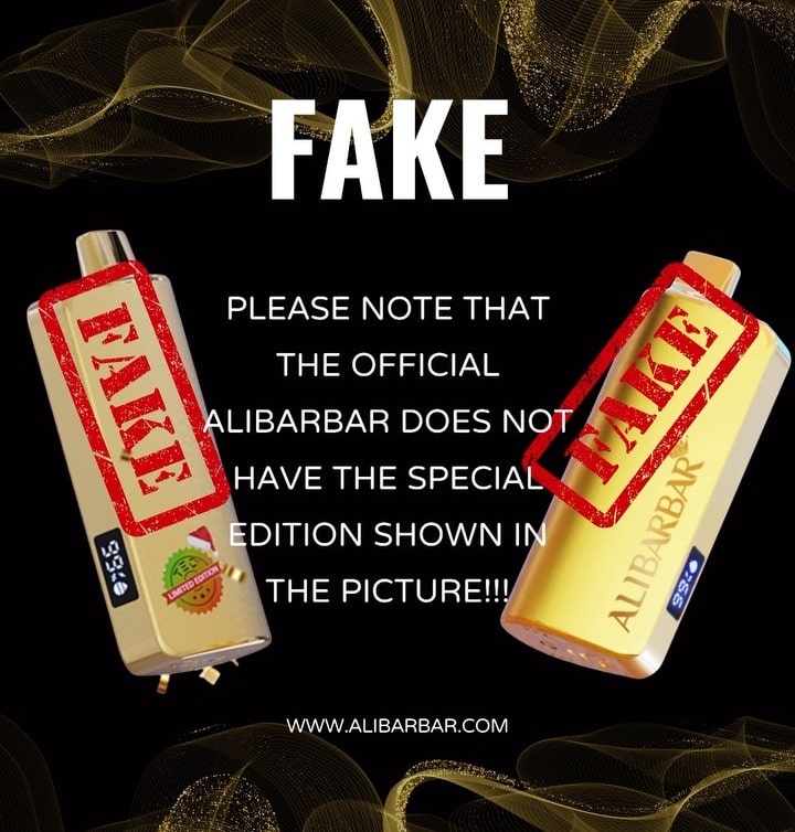 Fake Alibarbar Vapes look like